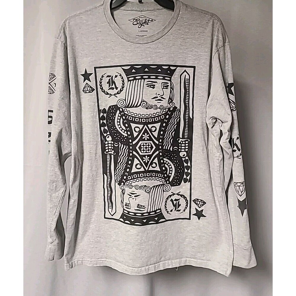 Eighty Eight KING OF DIAMONDS Large Long Sleeve Streetwear Casual Skater